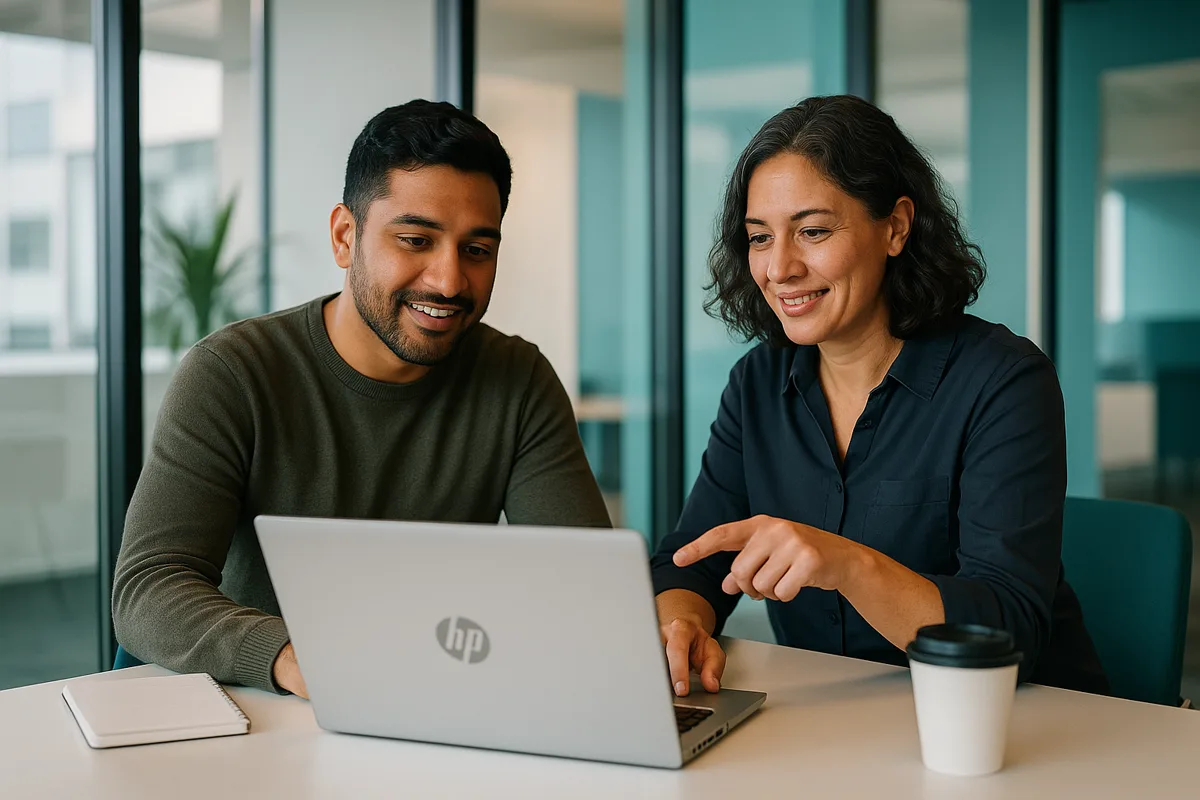 InfinityIT technicians reviewing results with a client